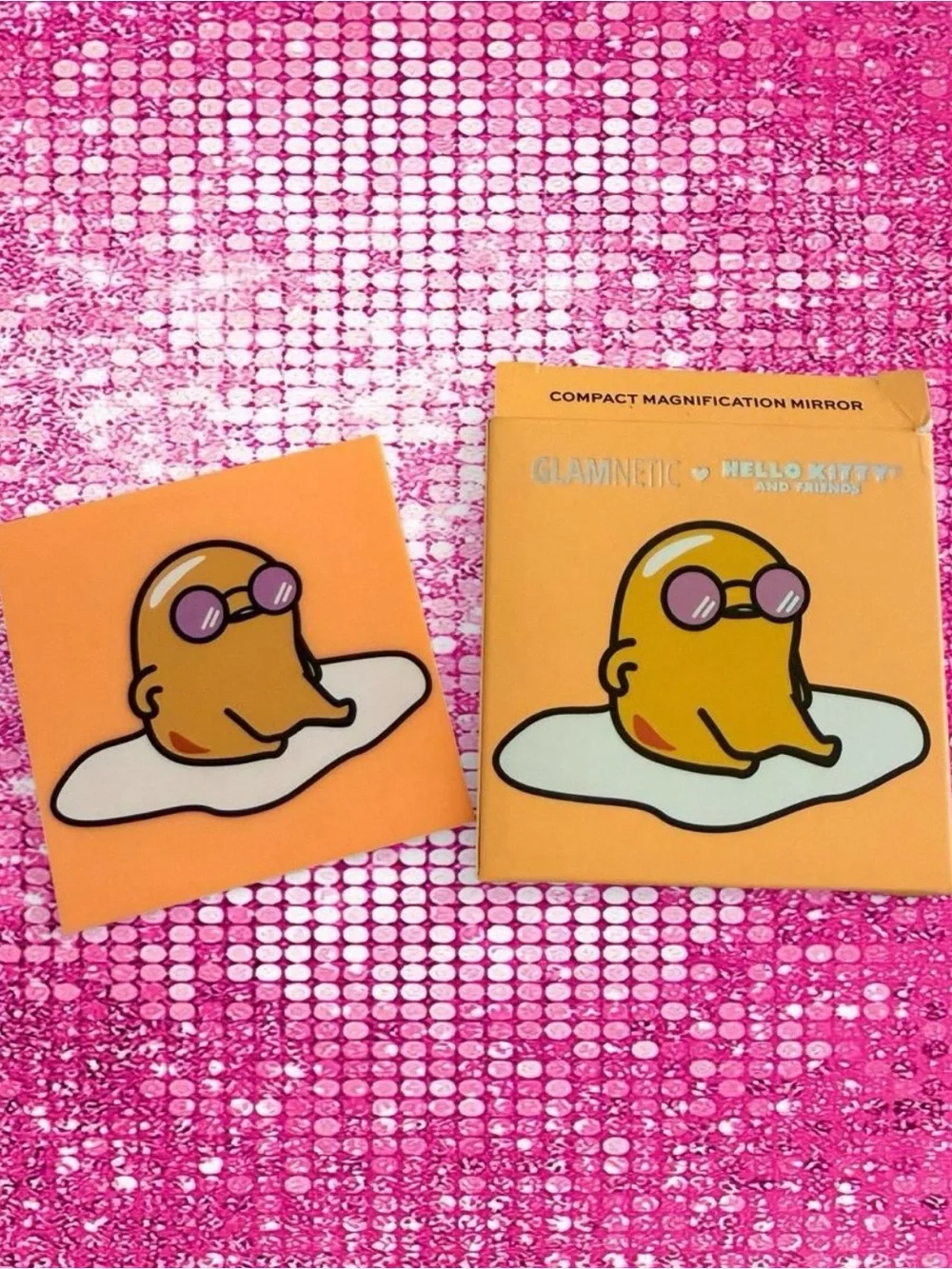 Gudetama Hello Kitty Sanrio Glamnetic Compact Mirror